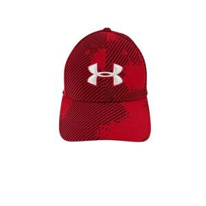 Under Armour Men's Red Camo Stretch Fit Cap Hat One Size